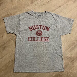 Champion Boston College Eagles BC Gray T-Shirt Men's Large Spell Out Seal Crest